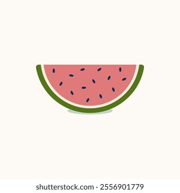 Watermelon slice icon. Flat illustration