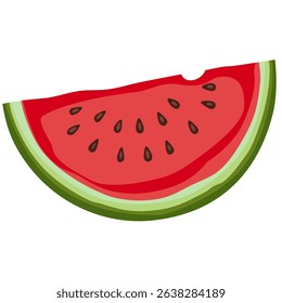 Watermelon slice icon. Flat illustration of watermelon slice vector icon.