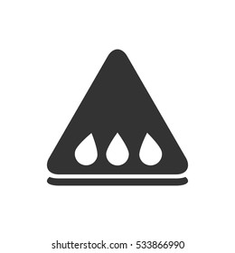Watermelon slice icon flat. Illustration isolated on white background. Vector grey sign symbol