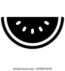 watermelon slice icon with glyph style