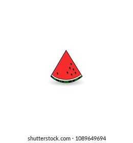 Watermelon slice icon, isolated on white background. Vector illustration.
