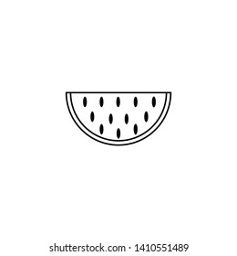Watermelon slice icon in line vector on white background