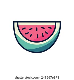 Watermelon slice icon, logo vector design illustration. 