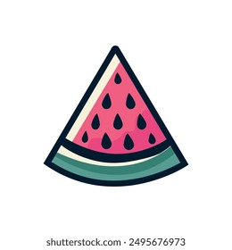 Watermelon slice icon, logo vector design illustration. 