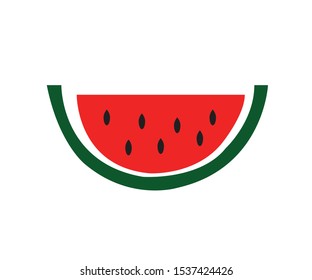 Watermelon slice icon on white background,vector illustration.simple flat design