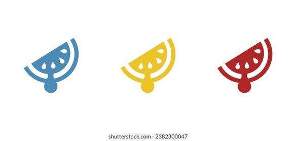 icono de la barra de sandía en fondo blanco, ilustración vectorial