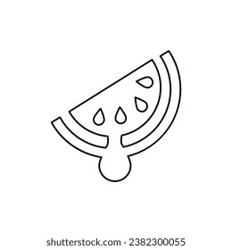 watermelon slice icon on white background, vector illustration