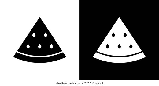 Icono de rebanada de sandía Conjunto de colección. Silueta de Vector.