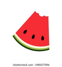 Watermelon slice icon. Summer fruit illustration isolated on white background