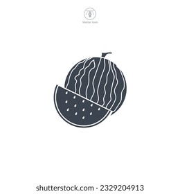 Watermelon Slice icon symbol vector illustration isolated on white background
