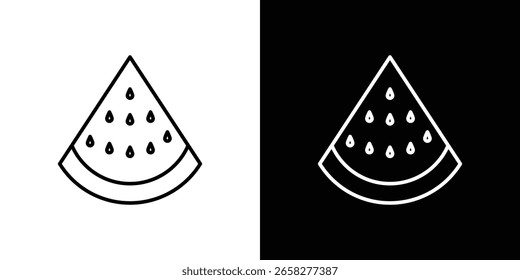 Icono de rebanada de sandía. Símbolo para su diseño de Sitio web, logotipo, App, UI. Ilustración vectorial. EPS10
