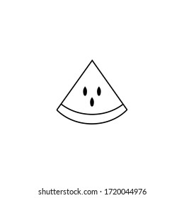 Watermelon slice icon. Thin lines sign.