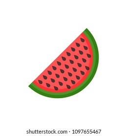 Watermelon slice icon. Vector illustration. Flat design.