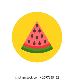 Watermelon slice icon. Vector illustration. Flat design.