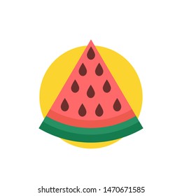 Watermelon slice icon. Vector illustration.