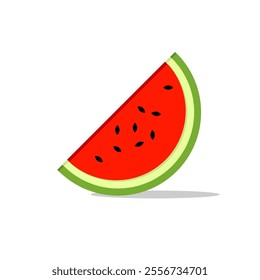  watermelon slice icon vector illustration in flat design isolated on white background.