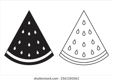 Watermelon slice Icon a vector illustration