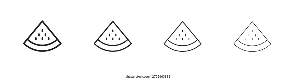 Wassermelone Scheibe Symbol, Vektorgrafik. EPS 10 editierbarer Vektor.