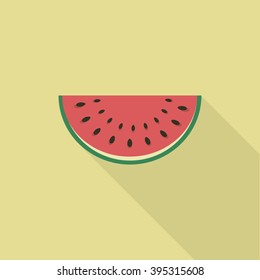 Watermelon slice, Watermelon Icon Vector Illustration