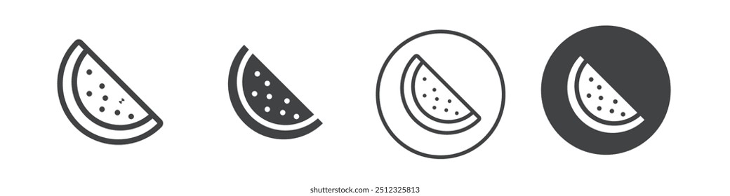 Watermelon slice icon Vector logo outline