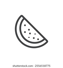 Watermelon slice icon Vector logo outline