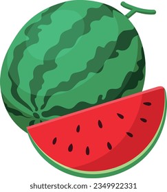 Pieza de sandía. Diseño de conjunto de ilustraciones de la sandía