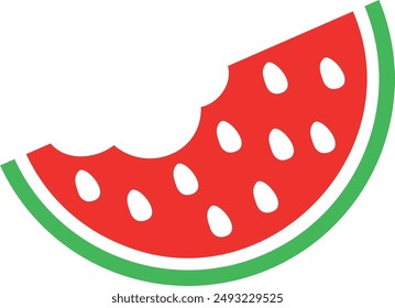 Watermelon slice isolated on transparent background.Vector illustration.