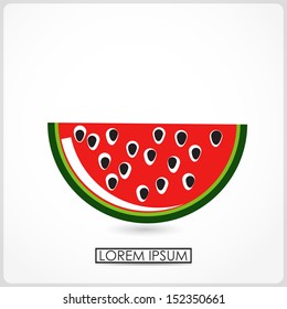 Watermelon slice isolated on white. vector