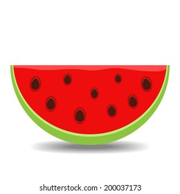 Watermelon slice isolated on white background - vector