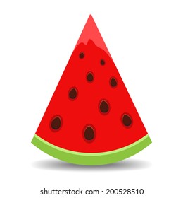 Watermelon slice isolated on white background - vector