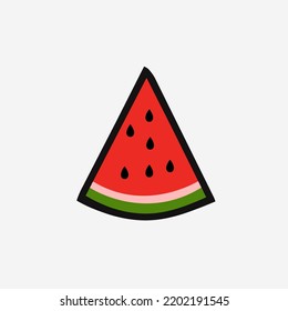 watermelon slice isolated on white
