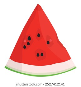 Watermelon slice isolated on white background. Vector illustration