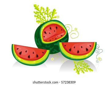 Watermelon slice isolated on white background