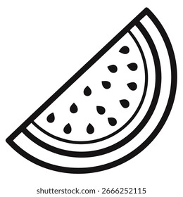 melancia fatia linha arte vetor ícone
