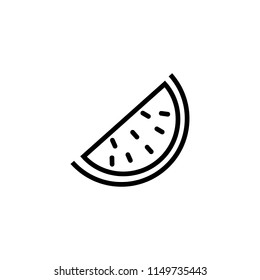 Watermelon slice line icon. Dessert, summer, refreshment. Berry concept. Vector illustration can be used for topics like freshness, season, health