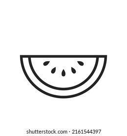 Wassermelone Slice Linie Symbol. Sommerfrucht und Süßigkeiten. einzelne Vektorgrafik im einfachen Stil