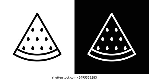 Watermelon slice line icon vector illustration set.