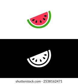 watermelon slice nature fruit healthy logo vector illustration template design