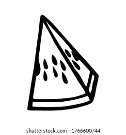WATERMELONSLICE AUF WEISSEM HINTERGRUND IM VEKTOR