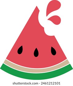 Watermelon Slice  on White Background