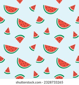 Watermelon Slice Pattern. Cute Summer Pattern. Watermelon Vector Background