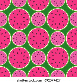 Watermelon slice pattern seamless background. Tropical fruits. Textile rapport.