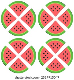 watermelon slice pattern in white background