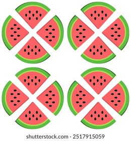 watermelon slice pattern in white background