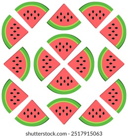 watermelon slice pattern in white background