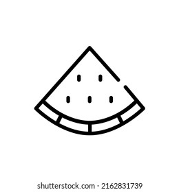 Wassermelonscheibe. Pixel perfektes, bearbeitbares Strichzeilensymbol