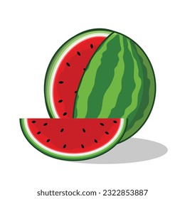 Watermelon. Watermelon slice. Watermelon ripe cartoon icon vector design illlustration wallpaper background