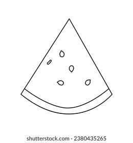Watermelon slice ripe icon, vector isolated melon symbol set isolated on white background.