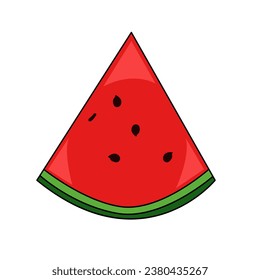 Wassermelonen-Scheiben reife Symbol, Vektorgrafik einzeln Melonensymbol einzeln auf weißem Hintergrund.