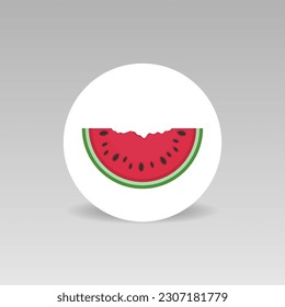 Watermelon slice round vector icon Flat design